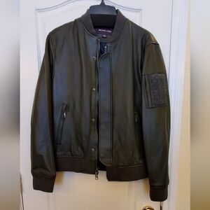 Michael Kors Men's leather Aviator Bomber Jacket size M - NWT